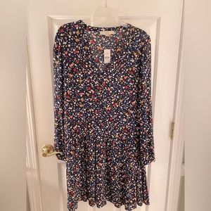 NWT Loft Heart Button Ruffle Dress